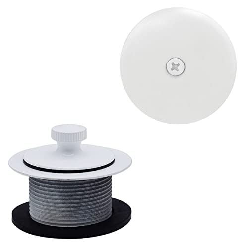 Westbrass Pull & Drain Sch. 40 PVC Bath Waste with One-Hole Top Elbow, Powder Coat White, D49721-50 - color: Powder Coat White, size: 1 Pack