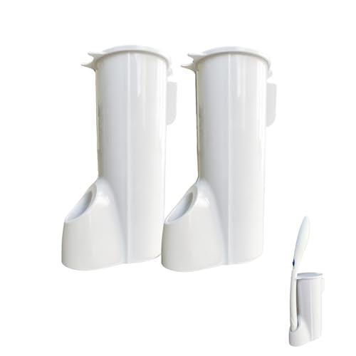 2 Packs Toilet Wand Caddy Holder (Holder Only, No Wand), Disposable Brush Kit, Stand Toilet Cleaning Starter Kit, Wall Mounted Storage Caddy. - color: Pearl White
