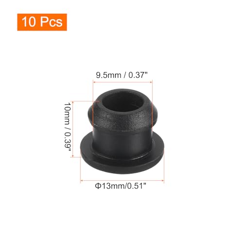 MECCANIXITY Silicone Snap in Locking Hole Plugs,Rubber Panel Seal Cover Flush Type Panel Round for Kitchen Rubber Bulkheads Waterproof Sealing Plugs 9.5mm/0.4 Inch Diameter Black,Pack of 10 - size: 9.5mm
