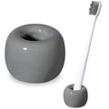 Urbanstrive Sleek Mini Ceramics Toothbrush Holder Stand for Bathroom Vanity Countertops (Gray 1-Pack) - color: Gray
