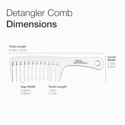 Paul Mitchell Detangler Comb, Wide Tooth Comb Detangles Wet or Dry Hair - color: Clear - 9.62 in.Length (Pack of 1)
