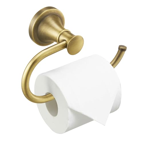 BESy Antique Brass Toilet Tissue Paper Holder Bathroom Accessories Toilet roll Paper Hanger, SUS304 Stainless Steel,Wall Mounted, Rustproof - color: Antique Brass