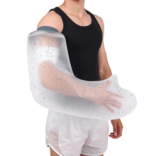 COMFYTHERA Waterproof Arm Cast Cover for Shower Wound Protector Bath Adult Watertight Cast Bag Showering for Surgery Bandage Broken Hand,Wrist,Finger, Elbow Reusable Durable (C-Long Arm-M)