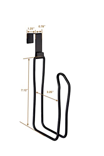 SunnyPoint Over The Tank Toilet Tissue Paper Roll Holder Dispenser and Reserve for Bathroom Storage and Organization - Metal, Hanging, Holds 1 Roll (Black) - color: Black
