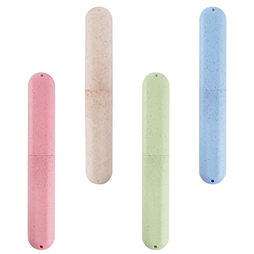 Hedume 28 Pack Travel Toothbrush Case, Portable Dust-proof Breathable Toothbrush Holder for Travel, Business, Home, Camping, School (4 Colors)