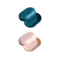 2-Pack Travel Soap Box - Leakproof Portable Soap Holder with Lid, Ideal for Camping, Gym, & Travel (Blue + Pink) - color: Dark Blue+pink