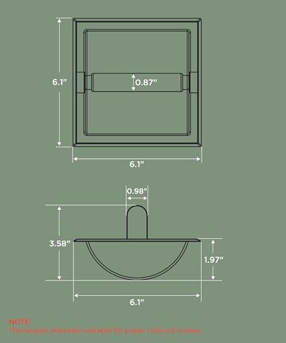 FORIOUS Recessed Toilet Paper Holder, Stainless Steel Durable Tissue Roll Holder Wall Mount for Bathroom Space Saving Design with Mounting Bracket, Matte Black & Brushed Nickel - color: Black & Stainless Steel