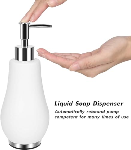 RQYIXI Bathroom Accessories Set 4 Pcs Toothbrush Holder Soap Dispenser Ceramic Bathroom Accessory Set with Toothbrush Cup Soap Dish Tumbler White - color: K-white
