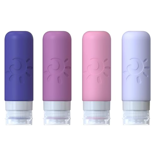 Zafit Travel Bottles for Toiletries, TSA Approved Travel Containers 3oz Leak Proof Travel Tubs Refillable Liquid Travel Accessories for Shampoo Conditioner Lotion Body Wash(Multicolored I) - color: Multicolored I