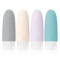 Travel Bottles for Toiletries, TSA Approved Silicone 4 Pack, Leak Proof Refillable Containers, Soft Squeeze Wide Mouth for Shampoo Conditioner Lotion, Matte Pastel (3oz 89ml)