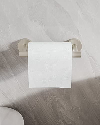 Ruacq Toilet Paper Holder Brushed Grey Double Post Pivoting Round Tissue Holders Roll Holder Hangers Toilet Paper Holders SUS 304 Stainless Steel Modern Wall Mounted - color: Brushed Nickel, size: Classic