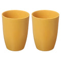 uxcell 2 Pcs Simple Toothbrush Cup, 3 x 3 x 4.1 Inch Bathroom Tumbler Reusable Plastic Cup Set for Storing Toothpaste Toothbrushes Combs Water Beverages, Yellow - color: Yellow