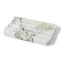 Karibiber Marble Soap Dish, Large Stone Bar Soap Holder Shower, Green Bathroom Soaps Saver, Easy Cleaning Natural Stone Sponge Holder for Kitchen Sink, Executive Jewelry Ring Tray - color: Light Green