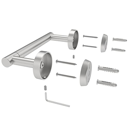 RARXTR Brushed 2 Pack Toilet Paper Holder SUS304 Stainless Steel Double Post Pivoting Toilet Paper Roll Holder Wall Mounted Toilet Tissue Holder for Commercial Bathroom RV - color: Brushed Nickel, size: Wall Mount 2 Pack