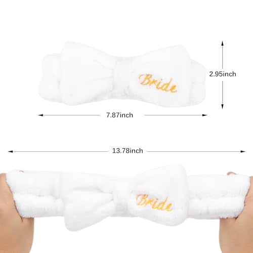 Semato Bachelorette Party Favor Set - Bride & Bridesmaid Spa Headbands (1 Bride + 7 Blue) - color: 1 bride+ 7 black