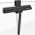 Minismus Shower Squeegee with Hook - Silicone Window Wiper - Shower Squeegee for Glass Doors - Glass Squeegee Bathroom Shower - Window Squeege (8.25 Inches, Black) - color: Black Hook