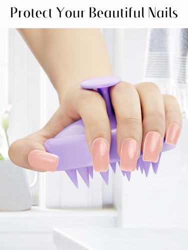 HEETA Shampoo Scalp Brush Massager Hair Growth, Scalp Scrubber with Soft Silicone Bristles for Dandruff Removal, Hair Brush Exfoliator, Light Purple - color: Light Purple