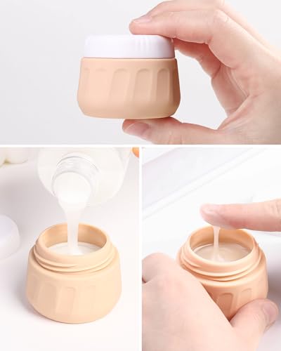 Mrsdry Travel Bottles for Toiletries 8 Pack, Travel Size Toiletries, Tsa Approved Travel Size Containers 3oz, with Travel Essentials Clear Bag, Leak Proof Silicone Squeezable Creams Jars - color: Maple Leaf, size: 3oz bottle 1oz jar