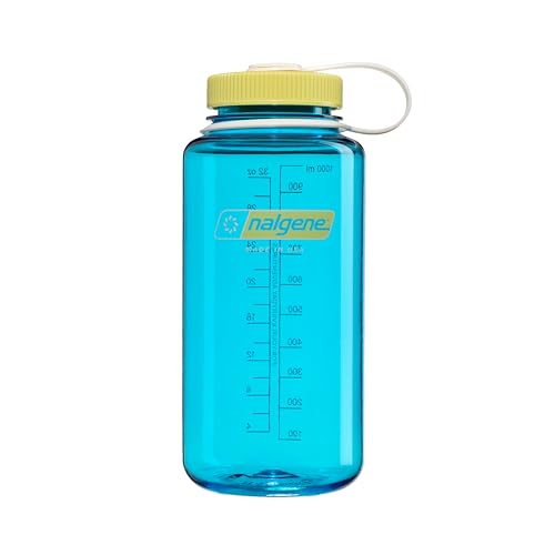Nalgene 32 oz Wide Mouth Water Bottle | BPA-Free, Durable & Leak Proof, Lightweight Bottle for Hiking & Gym, Work & Travel - color: Blue Atoll w/ Endive, size: 32 Ounces