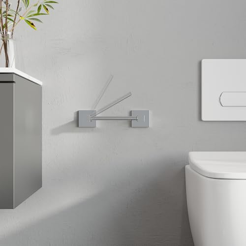 Ruacq Chrome Toilet Paper Holder Towel Ring Bathroom Accessories Hardware Set Double Post Pivoting Toilet Roll Holder Square Stainless Steel and Zinc Alloy Modern Wall Mounted 2 Pieces - color: Chrome, size: 2pcs