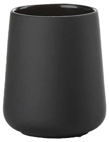ZONE DENMARK Nova One Toothbrush Cup Revitalize Your Daily Routine – Scandinavian Elegance and Practicality Unite - Sleek & Durable Modern Bathroom Accessory Elegance of Touch (Black) - color: Black