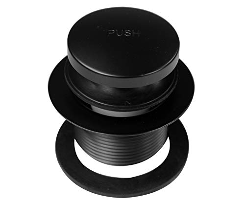 Westbrass A931K-62 Universal 1-3/8" Fine Thread Tip-Toe Bathtub Drain Plug Trim Set with One-Hole Overflow Faceplate and 1-1/2" Adapter Bushing, Matte Black - color: Brass