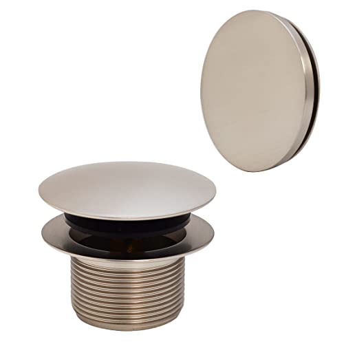 Westbrass D398RK-50-20 1-1/2" NPSM Coarse Thread Mushroom Tip-Toe Bathtub Drain Stopper with Illusionary Overflow Faceplate, Stainless Steel (50-Pack) - color: Stainless Steel, size: 50 Pack