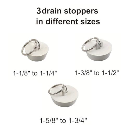Drain Stopper Set,Rubber Bathtub Sink Stopper,Universal Bathtub Drain Plug for Bathroom,Kitchen(1-1/8in,1-3/8in,1-5/8in)
