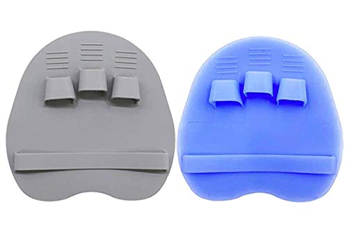 2 Pack Soft Silicone Body Scrubber, Shower Brush Exfoliating Skin Massage | Body Wash Dry Skin Brushing Glove Loofah, Fit for Sensitive and All Kinds of Skin(Gray+purple) - color: 1 Pars_purple+gray