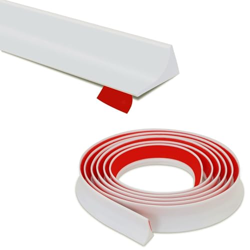 Shower Threshold Water Dam,Walk in Shower Water Guard, Shower Dam Water Barrier Bathroom Sink Splash for Dry And Wet Separation Caulk Seal Strip Edge Trim (78Inch, White) - color: White, style: 78Inch