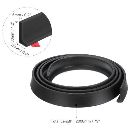 uxcell 78 Inch Collapsible Shower Barrier Stopper Water Splash Guard Blocker 79"Lx0.6"Wx1.2"H for Bathroom Kitchen Wet and Dry Separation, Black - color: Black, size: 79"Lx0.6"Wx1.2"H