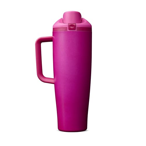Owala FreeSip Tumbler Insulated Stainless Steel Water Bottle with Built-in Straw and Side Handle, For Travel, Work, School, and Sports, 40oz, BPA Free, Leak Proof, Read My Lips - color: Read My Lips, size: 40 Ounces