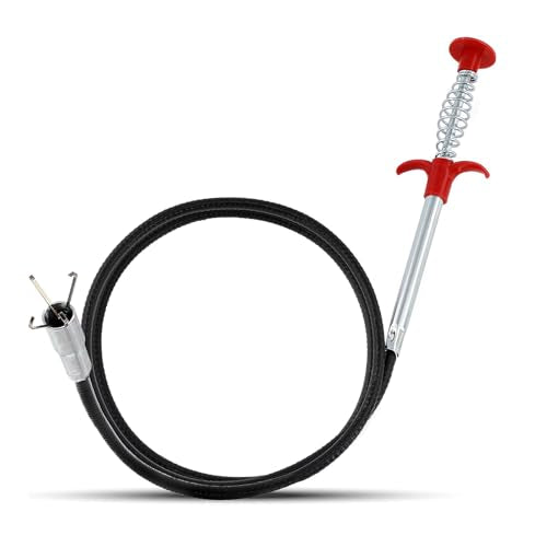 New Upgrade 76 inch Drain Snake Hair Drain Clog Remover Tool - Sink Drain Cleaner for Toilet Sewer Shower Kitchen Bathroom Tub Clogged Drains Opener Cleaning Tool, Flexible Grabber Claw Pick Up Tool - style: 76 in