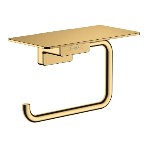 Hansgrohe AddStoris 6-inch Roll Holder with Shelf in Brushed Bronze, 41772140 - color: Brushed Bronze