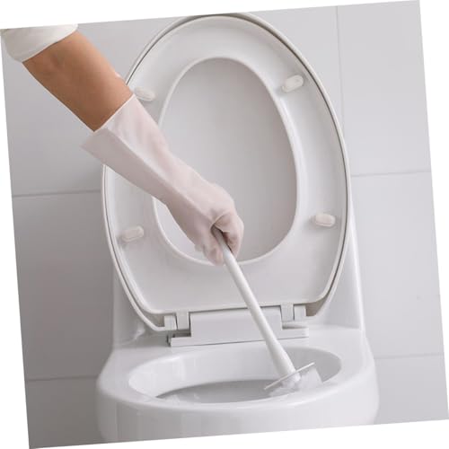 FENICAL Waterproof Household Cleaning Gloves 4-pair Set, White Large Latex Plastic Steel Protective Kitchen Gloves for Housework and Toilet Cleaning