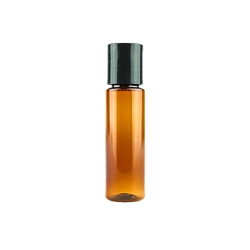 Plastic Amber Bottles (Pack of 12) - 1oz Amber Plastic Bottle with Screw Caps; Used as Reusable Shampoo, Lotion, Travel, Body Wash Container - size: 1 oz 12 pack