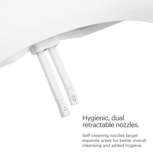 Brondell Bidet Toilet Seat Non-Electric Swash Seat, Fits Round Toilets, White – Dual Nozzle System, Ambient Water Temperature – Bidet with Easy Installation - size: Round, style: S101