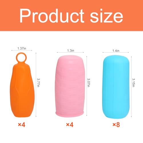 16 Pcs Elastic Sleeves for Leak Proofing Travel Silicone Bottle Covers for Travel Container in Luggage Reusable Travel Accessory for women Men