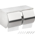 Desyeryamimi Double Roll Toilet Paper Holder Dispenser with Shelf Storage-Commercial 2-Roll Side by Side Stainless Steel Toilet Tissue Holder/Dispenser Wall Mount for Bathroom/Restroom-Brushed Finish