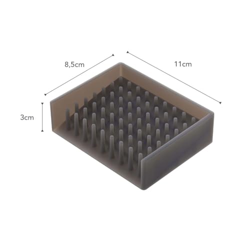 Yamazaki Home Self Draining Soap Tray - Floating Holder Dish for Sink, Silicone, No Assembly Req. - color: Black