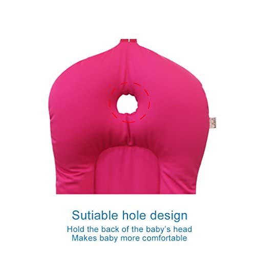 Baby Bath Mat, KAKIBLIN Baby Bathtub Cushion Soft Anti-Slip Bath Pad 0-6 Month Infant Bath Pillow, Pink - color: Pink