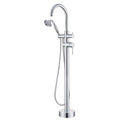 Wowkk Tub Filler Freestanding Bathtub Faucet Chrome Floor Mounted Brass Bathroom Tub Faucets with Hand Shower - color: Chrome