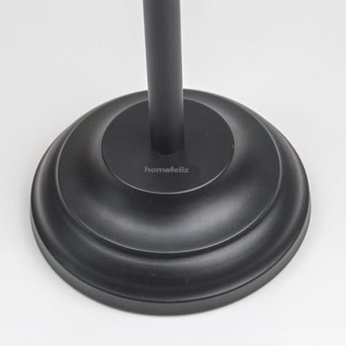 Heavy Base Toilet Paper Holder Stand,Matte Black | Rustproof toilet paper stand,free standing toilet paper holder with Anti-slip base pad,Weighted toilet paper standing holder