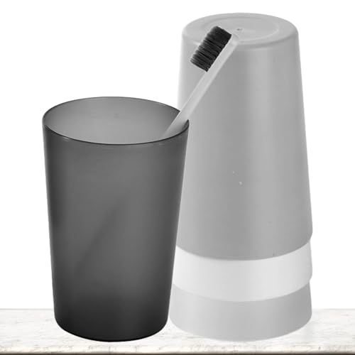Toothbrush Cup 4Pack Bathroom Tumbler, Unbreakable Smooth Mouth Toothbrush Tumbler, Stackable Counter Cups for Travel Camping Bathroom Tidy Bathroom, Set of 4 Colors Travel Mugs(Size:4pack)