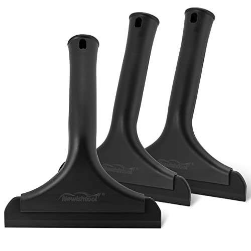NEWISHTOOL Small Squeegee for Car/Home Use, Window Tint Squeegee for Car Windows, Windshield, Side Mirrors, Shower Squeegee for Bathroom, Shower Glass Door, Tile Walls Cleaning Water Wiper, 3 Pack - color: All Black, size: 3PCS