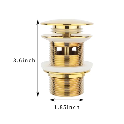 Brushed Gold Freestanding Bathtub Drain Stopper, Compatible with Freestanding Bathtub Drain Rough-in Kit - color: Brushed Gold