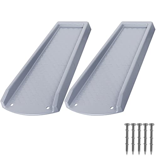 plusgutter Rain Gutter Downspout Splash Block, Gutter Downspout Extensions for Water Drainage, 24" Gutter Splash Guards Downspout Extender, Fixable Down spout Drain Trays with PE Nails(2 Pack, Gray) - color: Gray