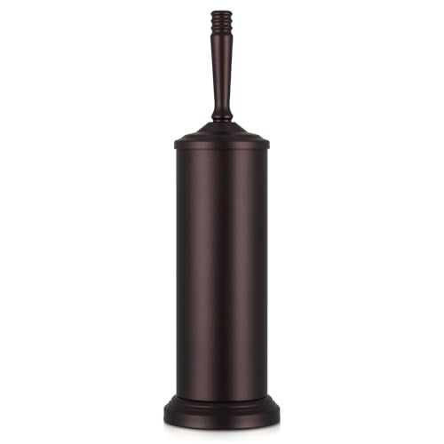 Bronze Toilet Brush and Holder Set, Stainless Steel Toilet Brush for Bathroom,Heavy Duty Bronze Toilet Bowl Brush and Holder,Deep Cleaning Modern Toilet Cleaner Brush -Space Saving, Covered Brush - color: Bronze
