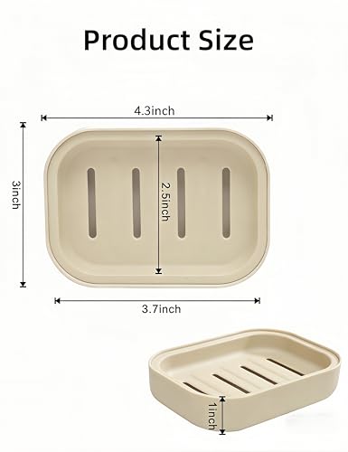 Double Layer Plastic Draining Soap Dish, 4 Pack