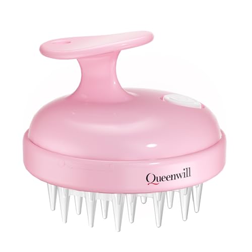 Electric Cordless Hair Scalp Massager, Portable Head Scratching Scrubber with 2 Modes Vibration Comb for Hair Growth, Deep Cleansing and Stress Relaxation - color: Pink